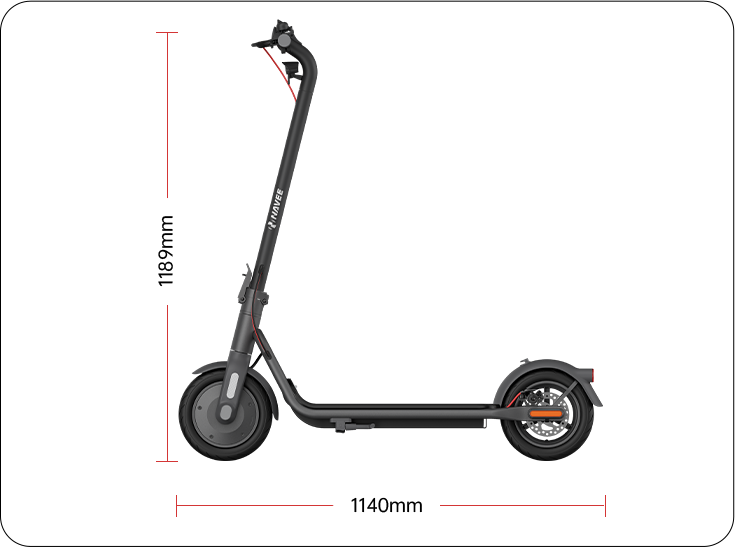 Scooter with dimensions